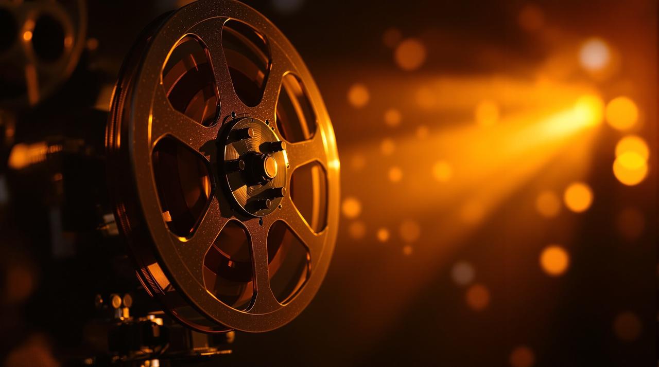 老牛影视网 - 经典影视作品放映室，怀旧老电影放映机投射温暖光芒